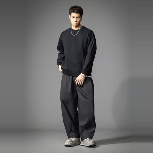 PINLI品立2026春季新款男士宽松落肩圆领纯色套头卫衣上衣潮牌男B262109002 商品图4