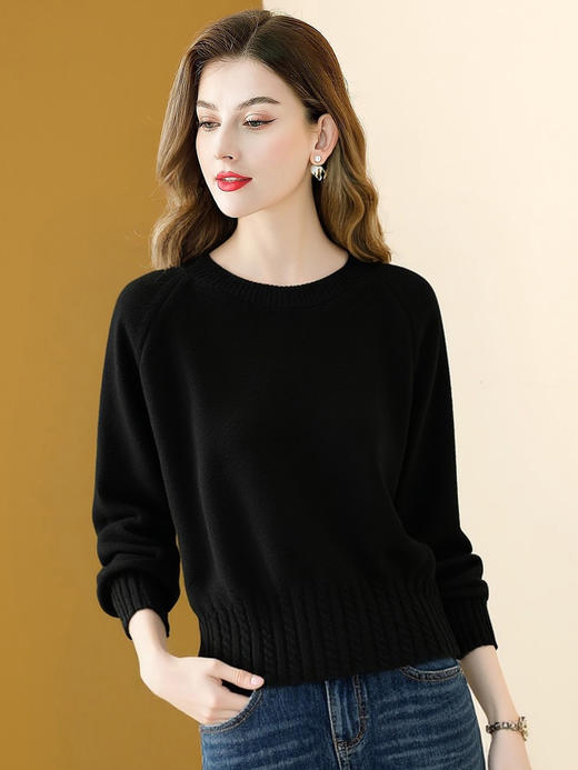 「自」全新升级【铂金会员174/天猫229/差价55】(01725)洛诗琳洋气可拆卸围巾领针织上衣女2025秋冬新款气质减龄百搭长袖毛衣 商品图2