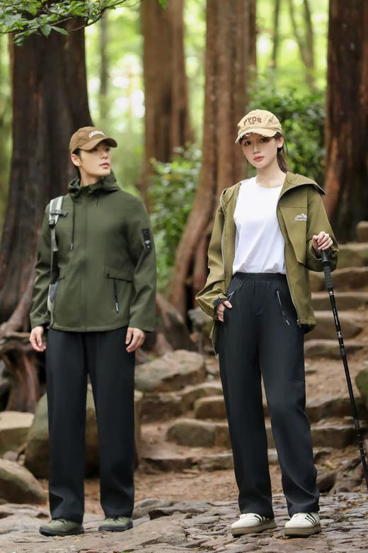 男女同款鸟家同款暗纹暖绒软壳弯刀裤户外防风保暖裤 商品图1