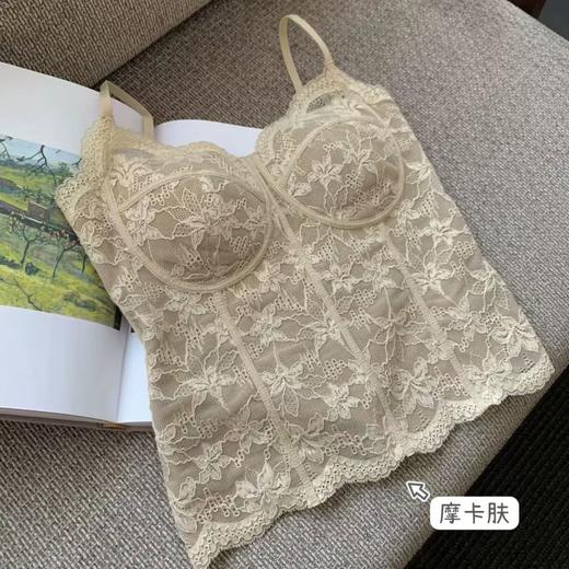 【显白封神❗️法式蕾丝背心】单穿叠穿都时髦，立体罩杯，小胸也能穿出圆润饱满，内搭可外文胸一体美背吊带内衣上衣修身QQ 商品图7
