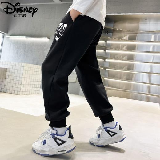 迪士尼男童裤子冬季加绒加厚洋气潮儿童秋装男运动裤一体绒冬装 商品图4