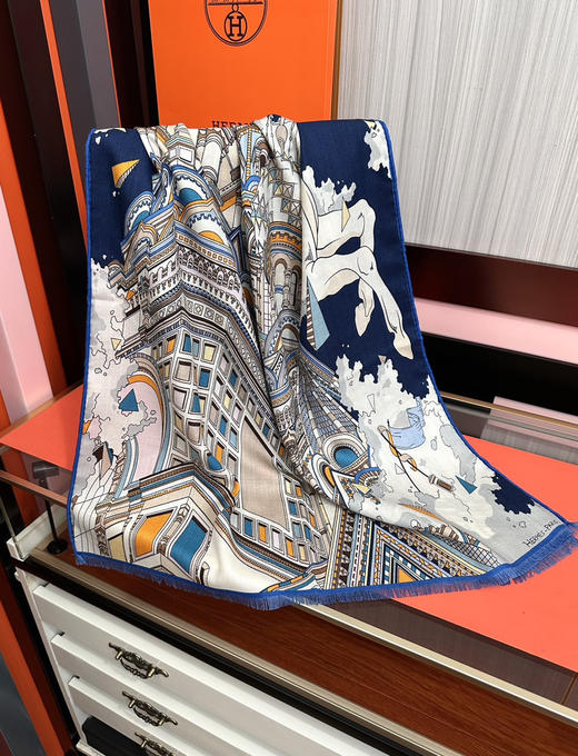 秋冬特惠💰400 新款 爱马仕围巾【双面同色】太美了 商品图5