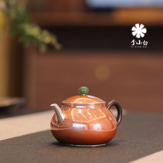 李小白银壶 纯银9999泡茶银壶 纯银泡茶壶 泡茶银壶 日月卿-月 铜包银 商品图1