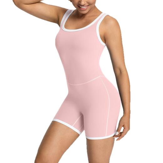 跃牌【倚窗听雨】Athena lulu长款瑜伽裙女NlLlT带胸垫拼色裸感黄油运动吊带连体衣DA156 商品图3