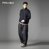 PINLI品立2026春季新款男士潮牌拉链立领落肩袖套头卫衣纯色上衣B262109004 商品缩略图1