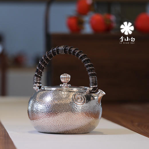 李小白银壶 纯银9999泡茶银壶 纯银泡茶壶 泡茶银壶 烧水银壶 螺之韵 商品图2