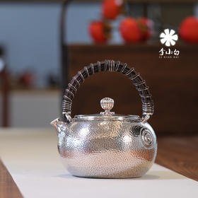 李小白银壶 纯银9999泡茶银壶 纯银泡茶壶 泡茶银壶 烧水银壶 螺之韵
