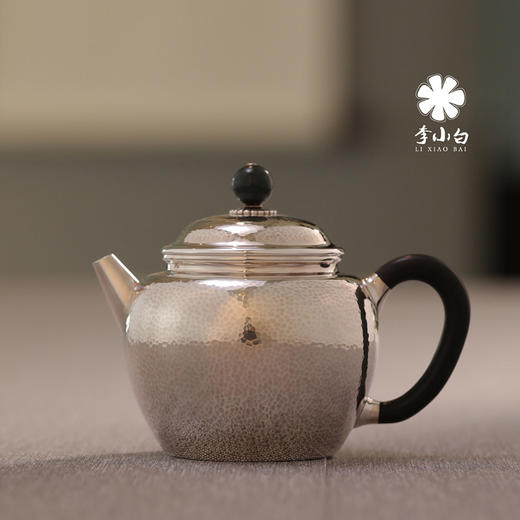 李小白银壶 纯银9999银壶 秋月小泡壶 纯手工银壶 泡茶银壶 商品图1
