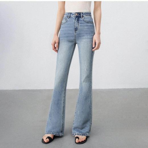 「自」全新升级【铂金会员165/天猫219/差价54】(12505)赵露思同款微喇裤洛诗琳2026春季新款高腰显瘦直筒牛仔裤女12505 商品图3