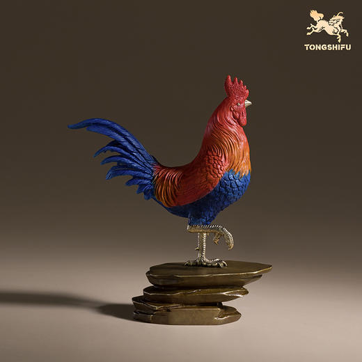 铜师傅《大吉大利》客厅办公室铜鸡摆件 家居装饰工艺品 商品图2