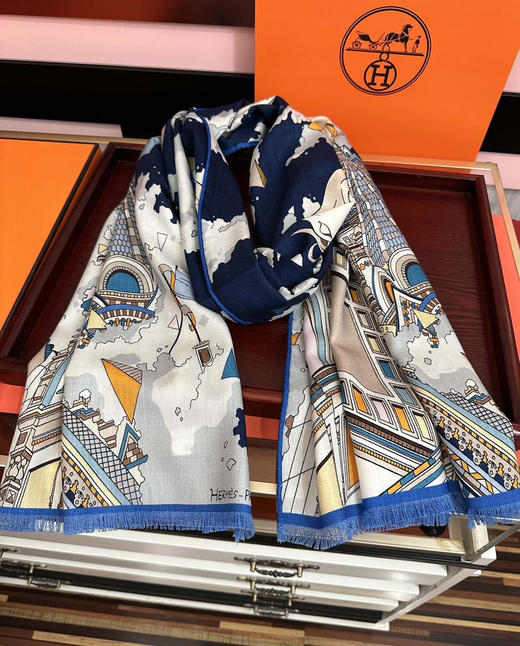 秋冬特惠💰400 新款 爱马仕围巾【双面同色】太美了 商品图3