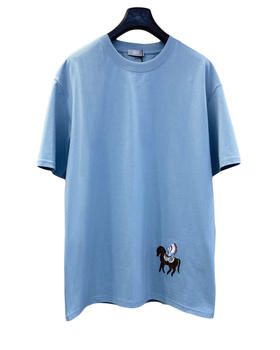 中性款马年刺绣印花短袖T恤la010