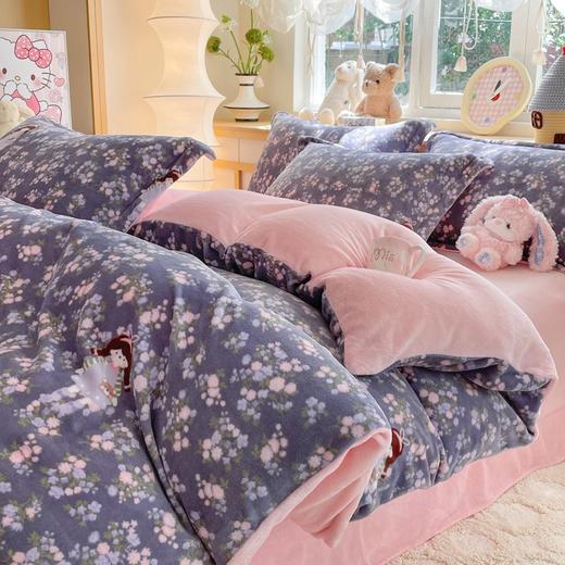 【YW】无忧购“清仓福利”床上套件秋冬新款床单被套双面牛奶绒田园风家用四件套（截单后3-5天发货) 商品图5