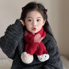 【新年氛围感 保暖围巾】kt围脖 宝宝儿童交叉秋冬季红色围巾 防风护颈女童保暖可爱爱心毛球 商品缩略图0