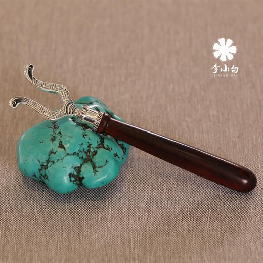 李小白9999 纯银壶夹 纯银壶叉 纯银壶盖叉 纯银壶盖夹 红木柄 商品图1
