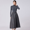 「自」全新升级【铂金会员468/天猫629/差价161】(03159)洛诗琳气质通勤系带收腰连衣裙2026新款半高领拼接连衣裙女 商品缩略图0