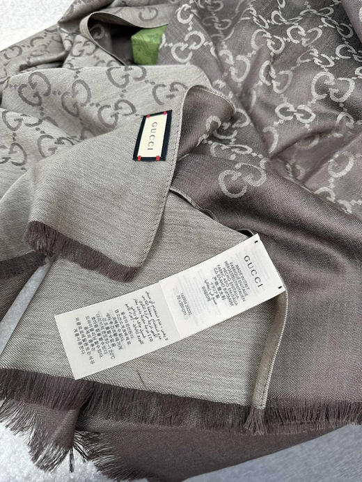 秋冬特惠💰330 古驰围巾 【四季双娇！GG双面中等薄款真丝羊毛围巾】 商品图7