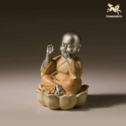 铜师傅《四不小和尚》客厅工位佛像铜摆件 家居装饰工艺品 商品图4