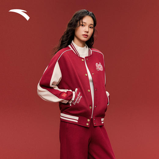 安踏好事发生丨新年棒球服夹克女士外套运动上衣162618703S 商品图0