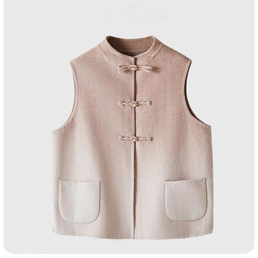 新中国风双面呢立领盘扣羊毛马甲 商品图6