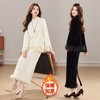 加厚丝绒小立领新中式镂空花，真毛洋气显瘦气质两件套裙HR-YBER630 商品缩略图4