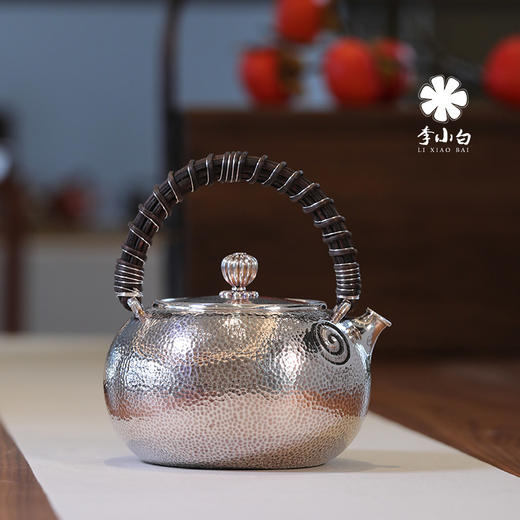 李小白银壶 纯银9999泡茶银壶 纯银泡茶壶 泡茶银壶 烧水银壶 螺之韵 商品图3