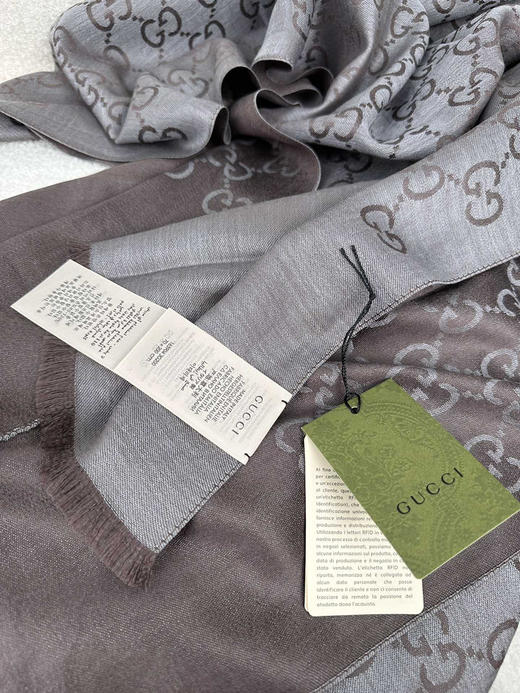 秋冬特惠💰330 古驰围巾 【四季双娇！GG双面中等薄款真丝羊毛围巾】 商品图5