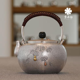 李小白银壶 纯银9999银壶 纯手工银壶 银壶茶壶 口打出烧水壶 六方福禄
