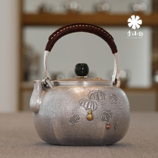李小白银壶 纯银9999银壶 纯手工银壶 银壶茶壶 口打出烧水壶 六方福禄 商品图1