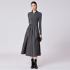 「自」全新升级【铂金会员468/天猫629/差价161】(03159)洛诗琳气质通勤系带收腰连衣裙2026新款半高领拼接连衣裙女 商品缩略图1