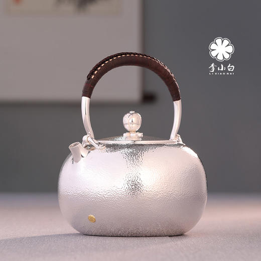 李小白银壶 纯银9999烧水壶 银壶烧水壶 烧水银壶 银壶 茶壶 商品图2