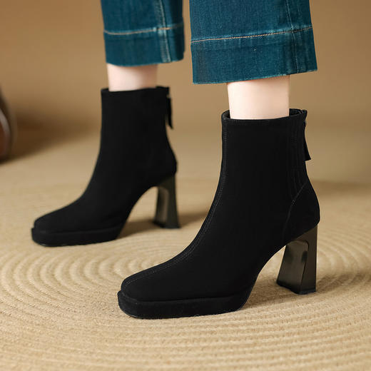 【预售5天】独特一脚蹬巨好看时尚新款圆头粗跟高跟乐福鞋深口单鞋MLD&AM995 商品图2