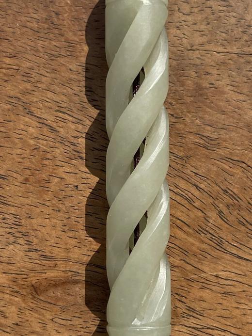 和田白玉镂雕螺旋纹管勒子，顺丰包邮 商品图10