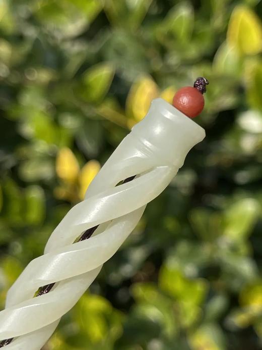 和田白玉镂雕螺旋纹管勒子，顺丰包邮 商品图9