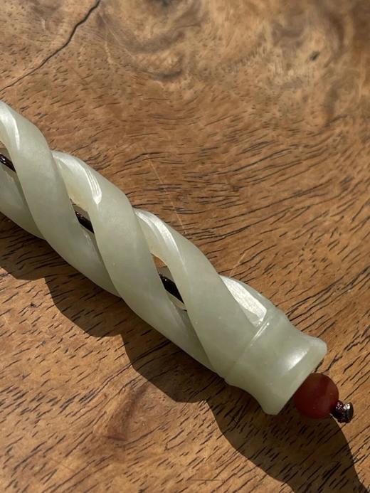 和田白玉镂雕螺旋纹管勒子，顺丰包邮 商品图8