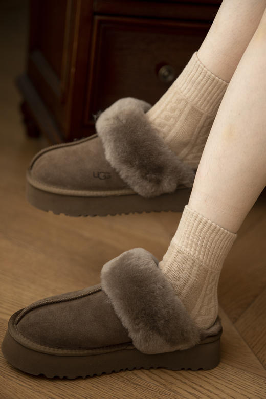 卷王❗️内小仙超厚云绒毛圈保暖麻花袜勃肯鞋CP 商品图7