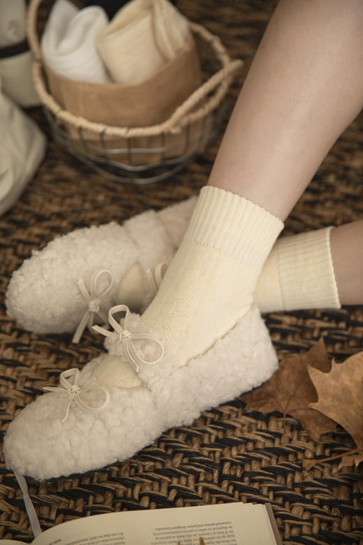 卷王❗️内小仙超厚云绒毛圈保暖麻花袜勃肯鞋CP 商品图1