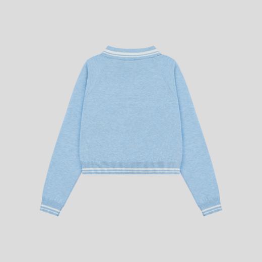 GOODBAI PALOMOVE 春夏新款撞色翻领短款长袖针织衫女 商品图4