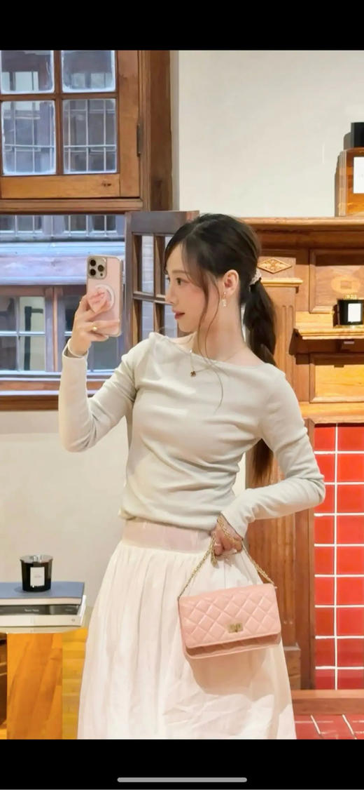 Chanel 2.55 woc 粉色 油蜡牛皮 链条包 商品图2