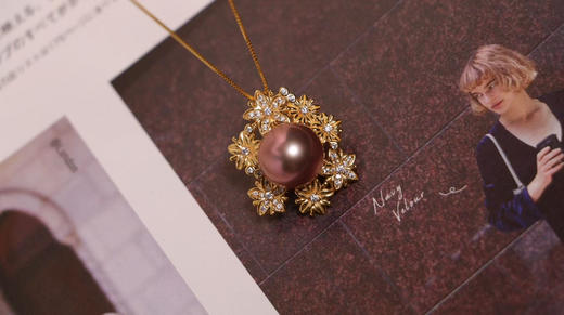 紫色淡水珍珠吊坠 ji光，基本无暇 面正圆 11-12mm  925银配件 商品图0