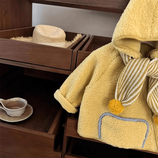 裁缝学苑TQ193韩系新款精灵帽毛毛衣纸样儿童羊羔毛外套童装样板 商品图3