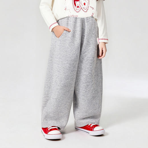 笛莎Deesha 童装女童裤子2026春新款可露丽风甜美灯笼运动休闲弯刀长裤 商品图1