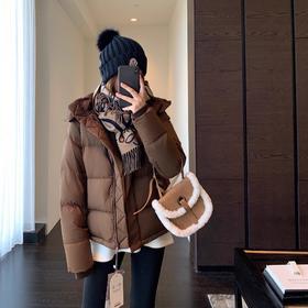 【鹅绒+鸭绒双版 柜上2000+】lu家五格连帽短款羽绒服女新款！