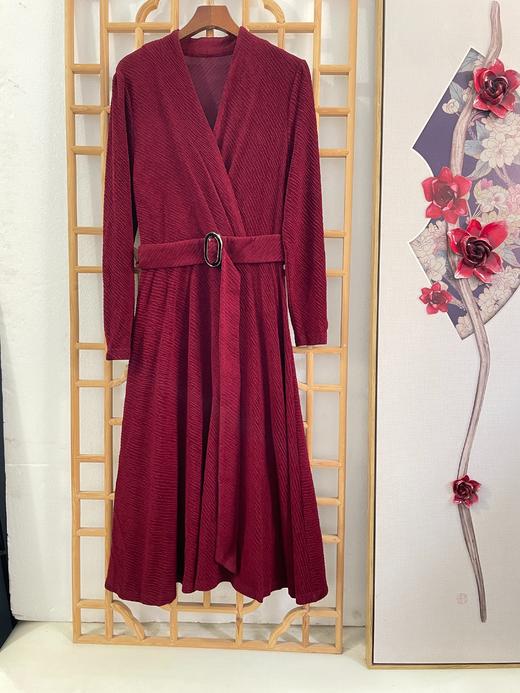 「断码清仓」性感收腰春秋冬绑带弹力醋酸针织连衣裙 L码  ZFYY285 商品图0