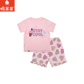 棉果果× LEGO女童夏季凉感套装短袖短裤氨棉汗布纯棉套头套装L221302226231