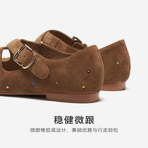 星期六26春新款复古绒面彩钉玛丽珍鞋SSE1111117 商品图13