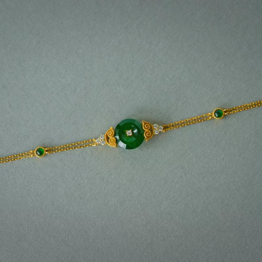 龢盒原创 二款百搭18k金镶翡翠手链 商品图2