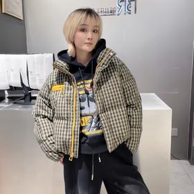 NC立领格子撞色口袋羽绒短外套50915 冬季 030234540132