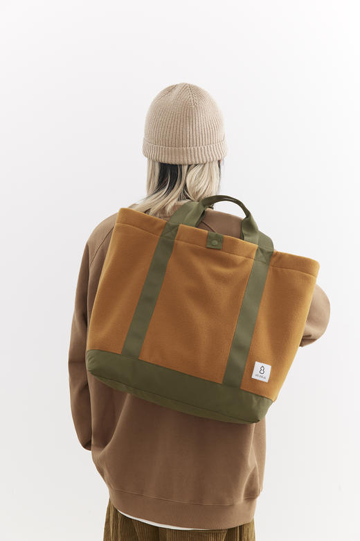 吃茶去chichaqu25户外双面摇粒绒托特包抓绒挎包拼接再生尼龙山系 商品图0