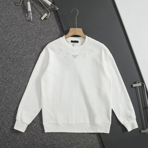 F010410重磅纯棉水洗面料字母刺绣休闲圆领卫衣 商品图3